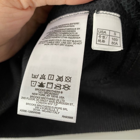 NWT Brooks Brothers Teddy Funnel Neck Sherpa Fleece in Black S/XS - Picture 5 of 5